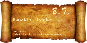 Busztin Tivadar névjegykártya